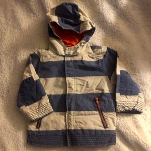 Blue and Cream Button Up Jacket 💙 Zipper Pockets